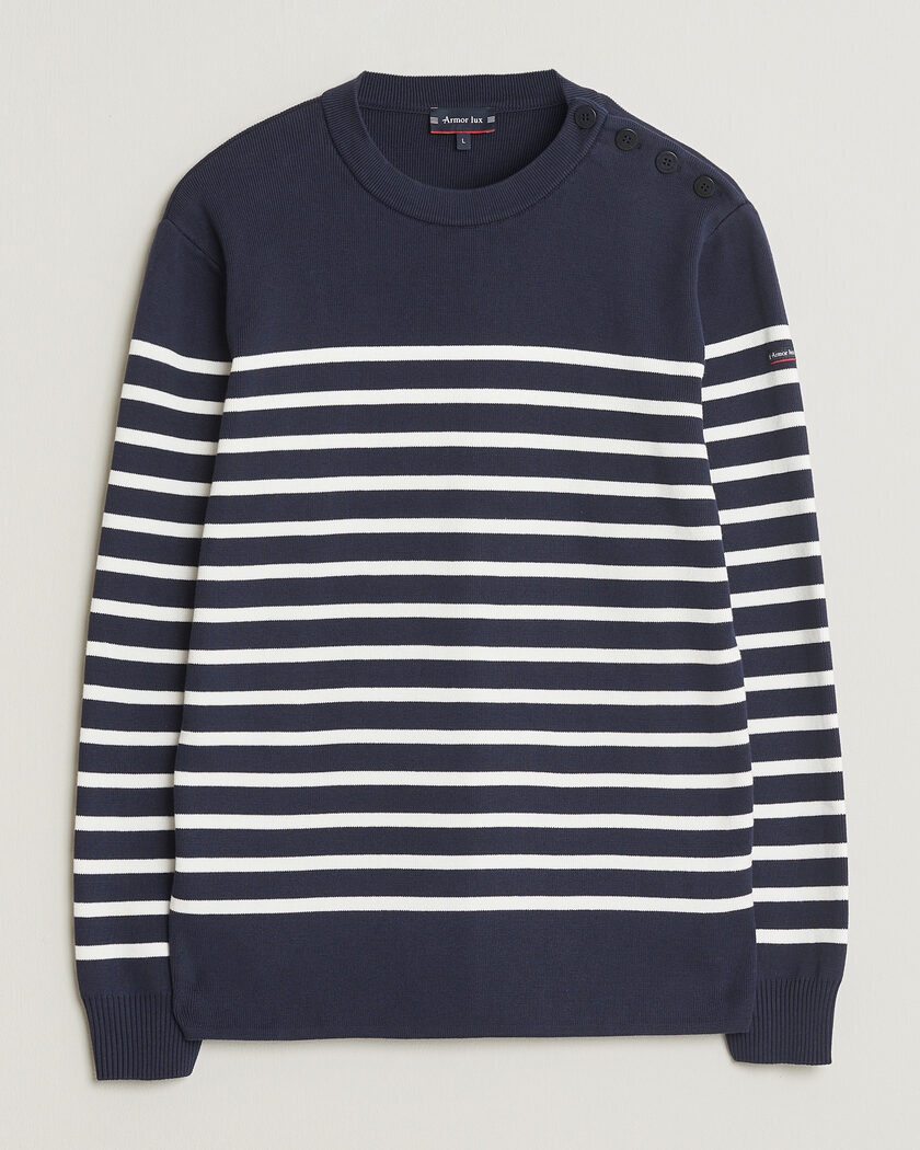 Armor-lux Groix Striped Sweater Navy/Nature – Sininen