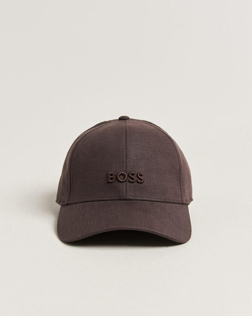 BOSS BLACK Zed Linen Cap Dark Brown – Ruskea