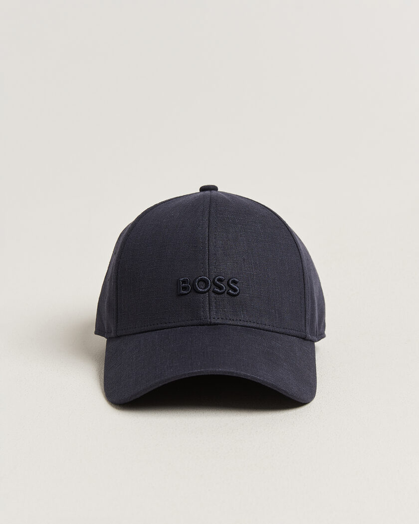 BOSS BLACK Zed Linen Cap Dark Blue – Sininen