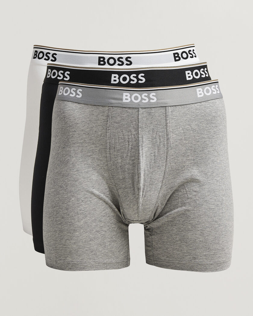 BOSS BLACK 3-Pack Long Leg Boxer Black/Grey/White – Monivärinen