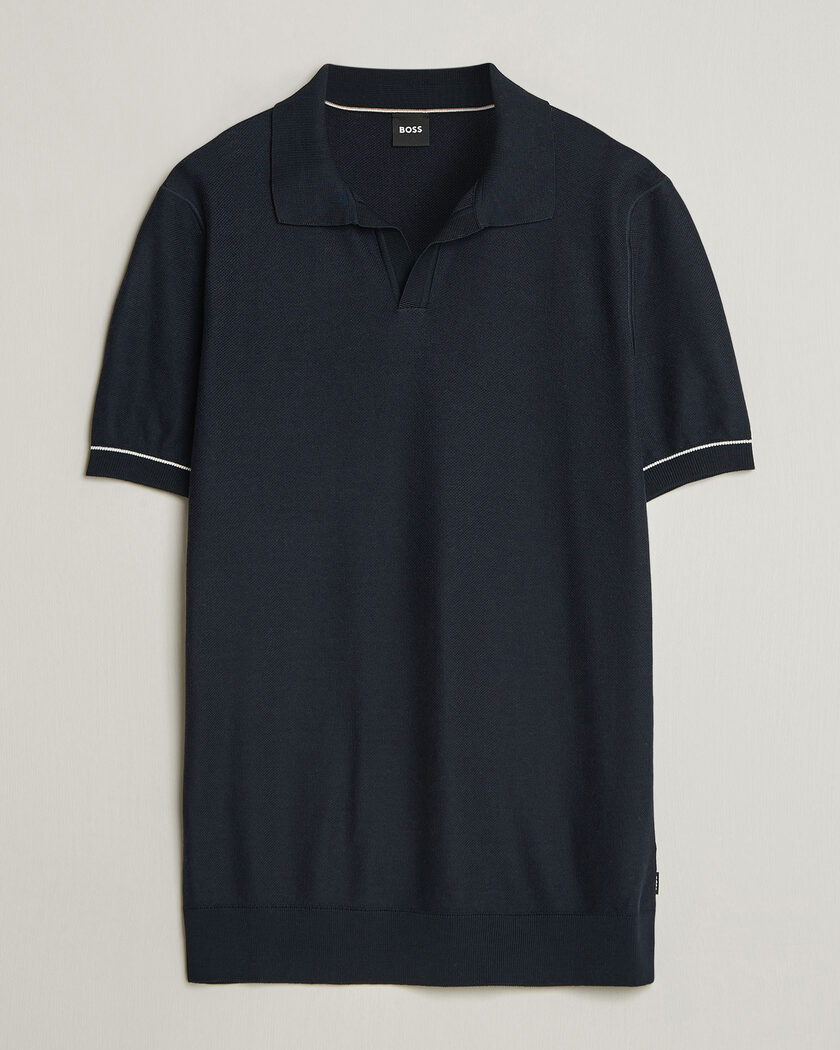 BOSS BLACK Narciso Knitted Polo Dark Blue – Sininen