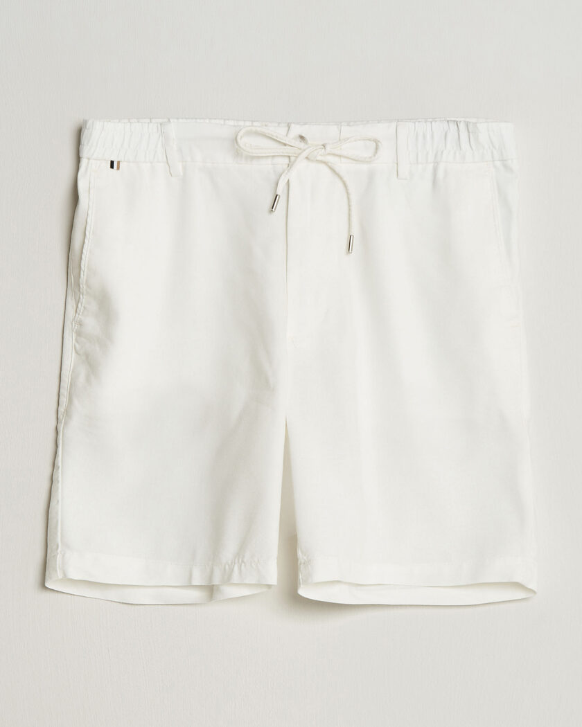 BOSS BLACK Kane Linen Drawstring Shorts White – Valkoinen