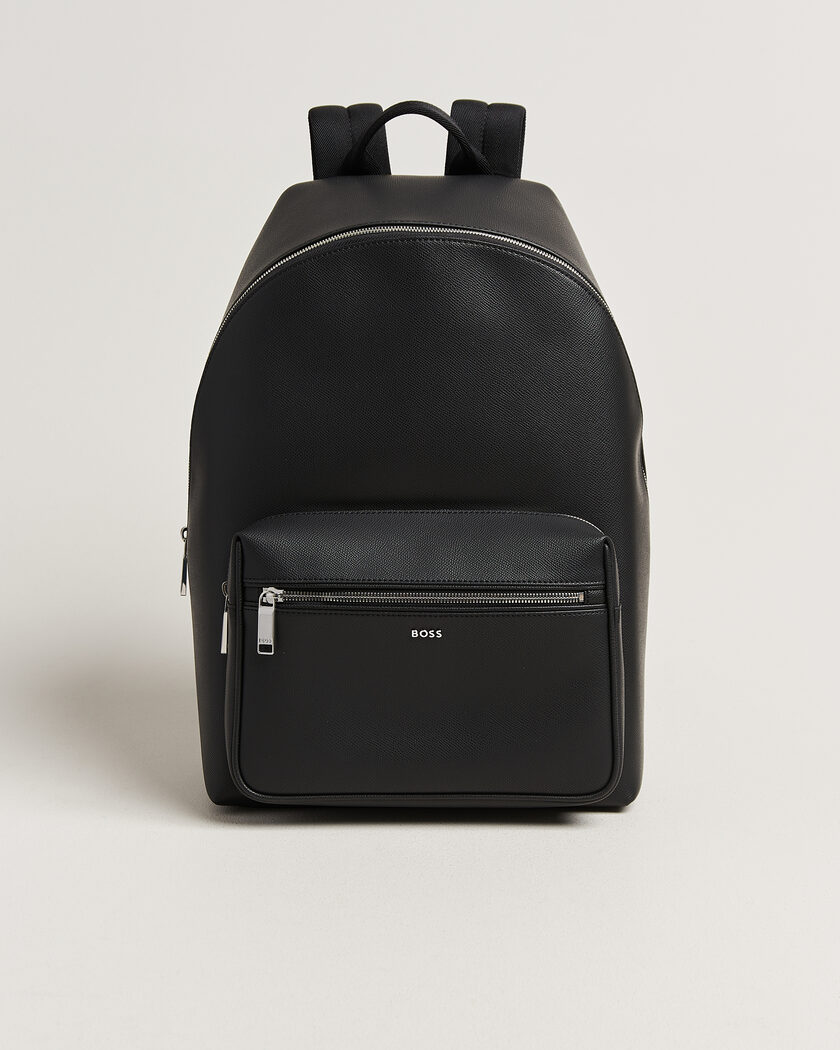 BOSS BLACK Daxter Leather Backpack Black – Musta