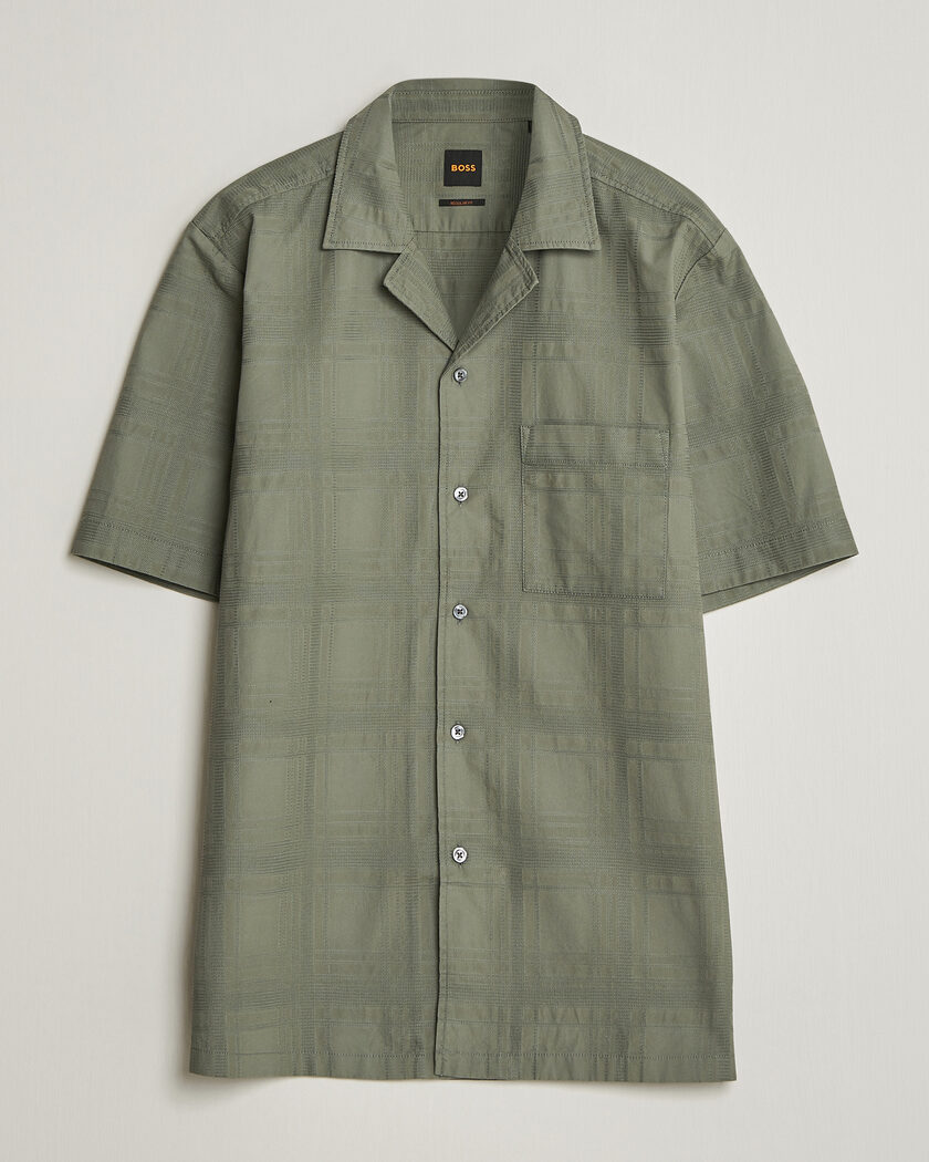 BOSS ORANGE Rayer Cotton Resort Shirt Open Grey – Harmaa