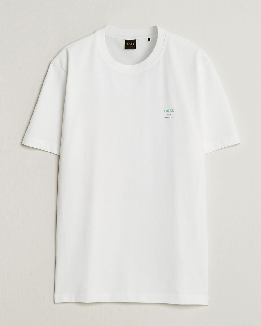 BOSS ORANGE Groove Printed Crew Neck T-Shirt White – Valkoinen