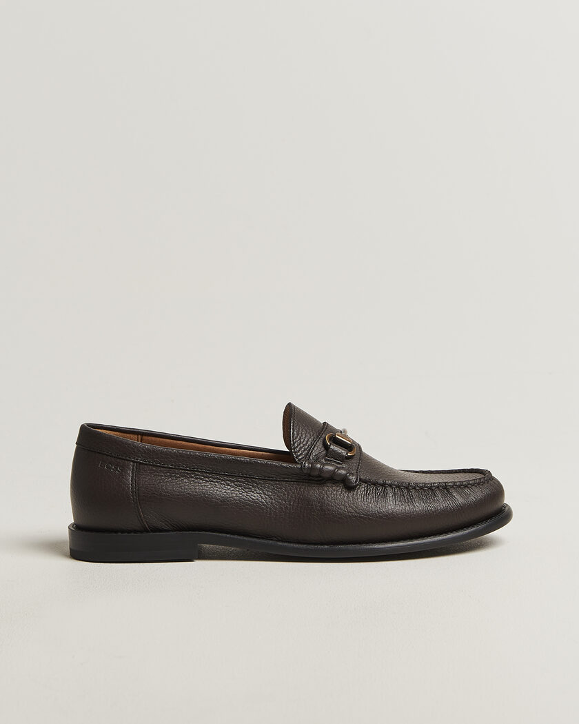 BOSS BLACK Tevan Leather Moccasin Dark Brown – Ruskea