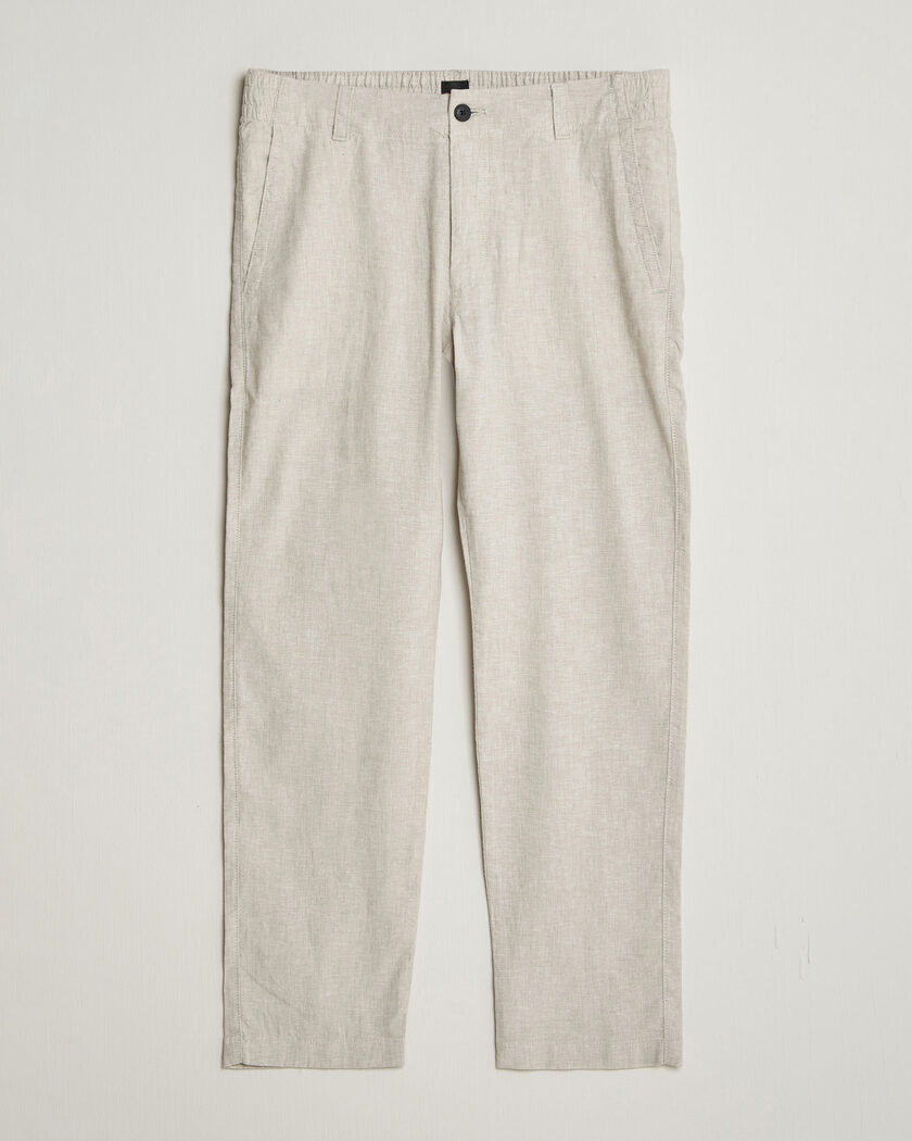 BOSS ORANGE Sanderson Linen Pants Open Grey – Harmaa