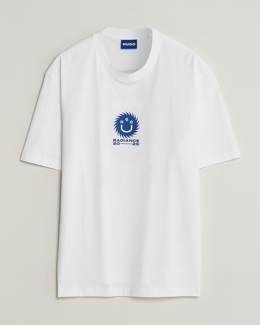 HUGO Nunarix Printed Crew Neck T-Shirt White – Valkoinen