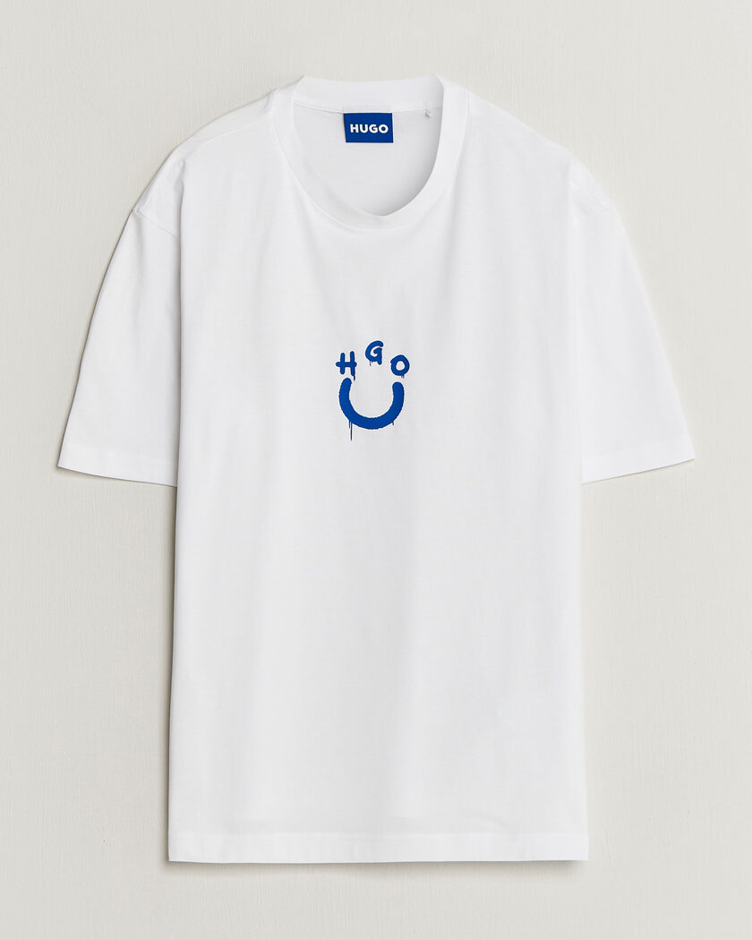 HUGO Norizom Printed Crew Neck T-Shirt White – Valkoinen
