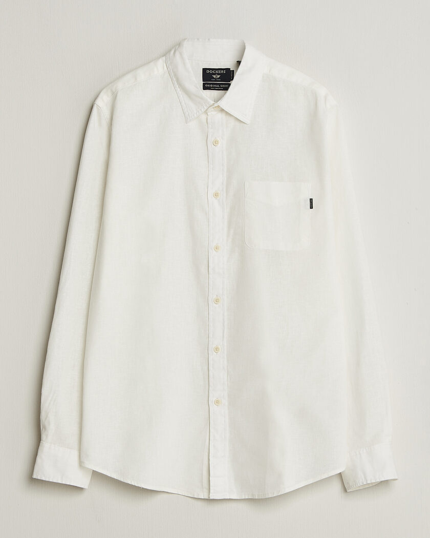 Dockers Slim Linen/Cotton Shirt Undyed – Valkoinen