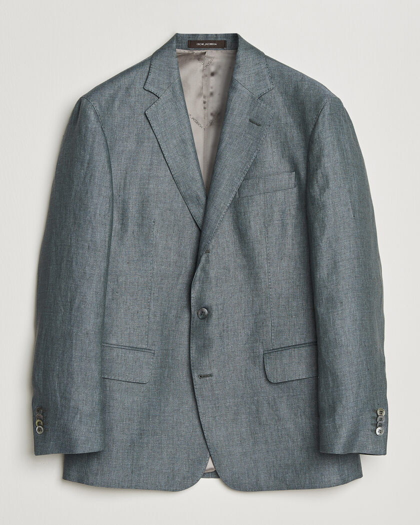 Oscar Jacobson Robert Linen Blazer Olive – Vihreä