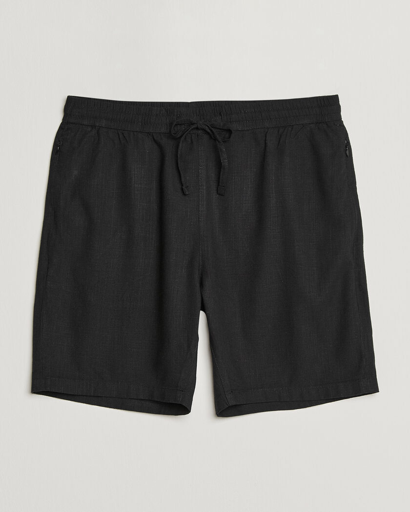 KnowledgeCotton Apparel Loose Linen/Viscose Shorts Black – Musta