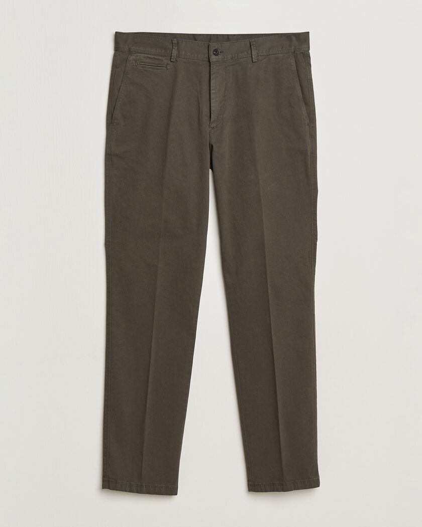 Oscar Jacobson Danik Cotton Trousers Olive – Vihreä