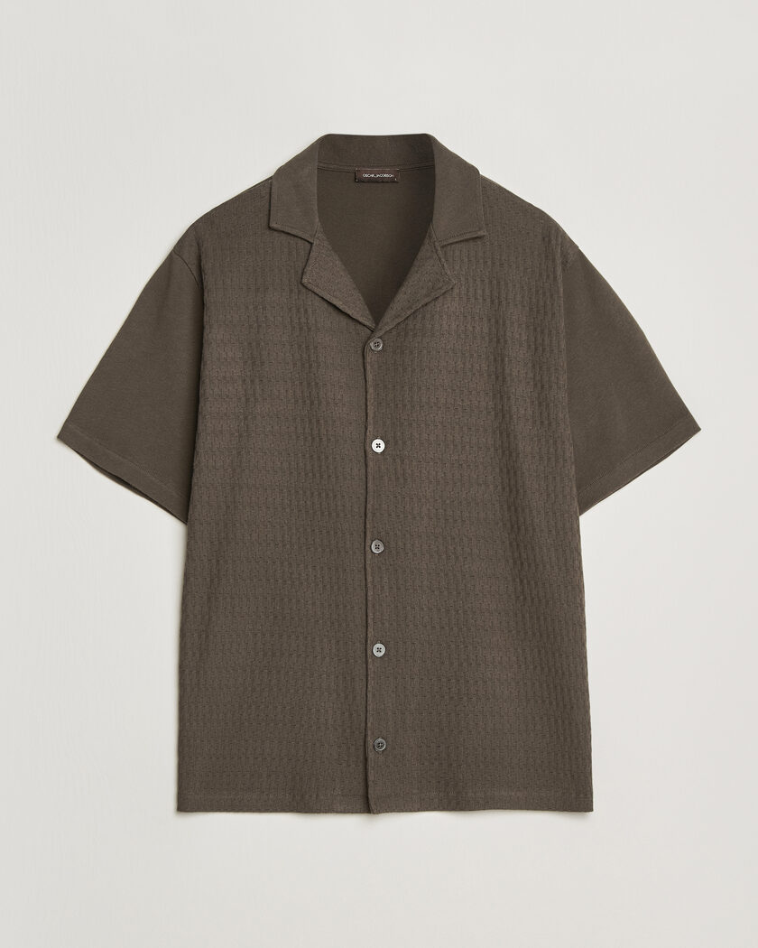 Oscar Jacobson Kirk Knitted Short Sleeve Shirt Green – Vihreä