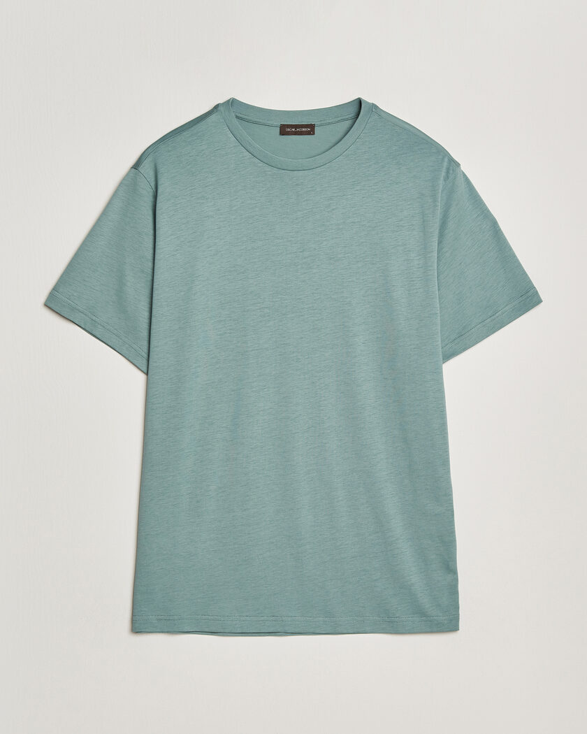 Oscar Jacobson Kim Lyocel/Cotton T-Shirt Soft Green – Vihreä