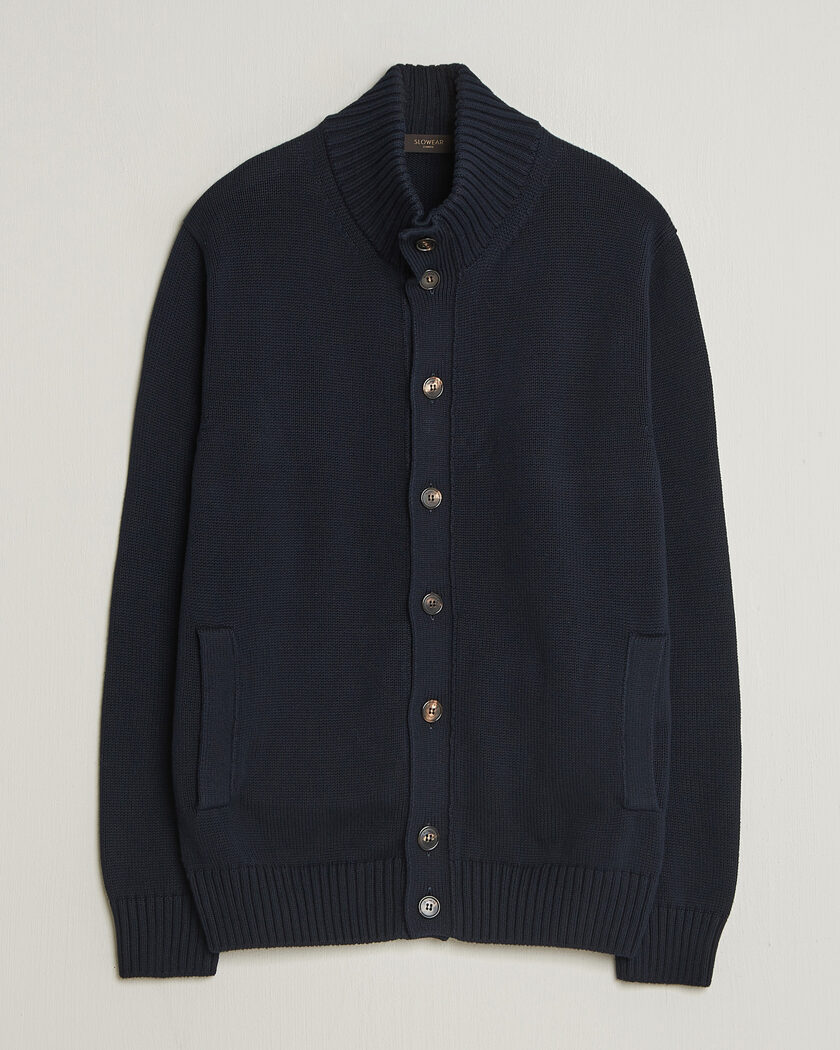 Zanone Soft Cotton Chioto Cardigan Navy – Sininen