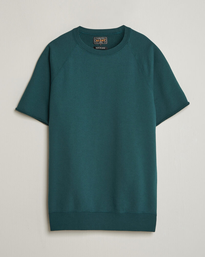 BEAMS PLUS Short Sleeve Cut Off Sweat Dark Green – Vihreä