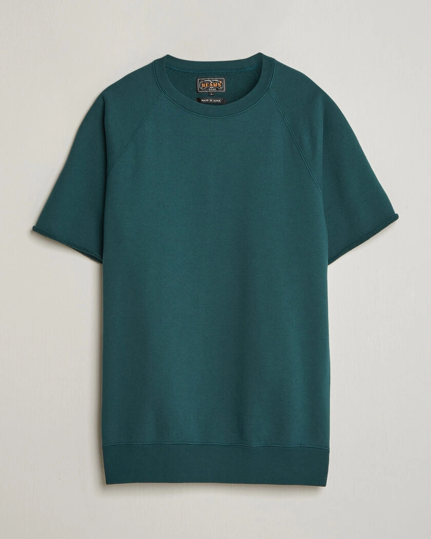 BEAMS PLUS Short Sleeve Cut Off Sweat Dark Green – Vihreä