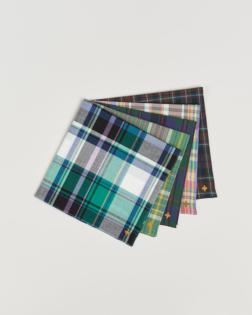 BEAMS PLUS 5-Pack Madras Handkerchief Multicolour – Monivärinen