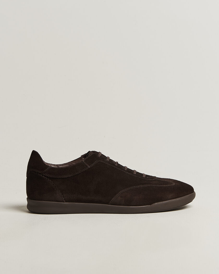Loake 1880 Mayfair Suede Dress Sneaker Dark Brown – Ruskea