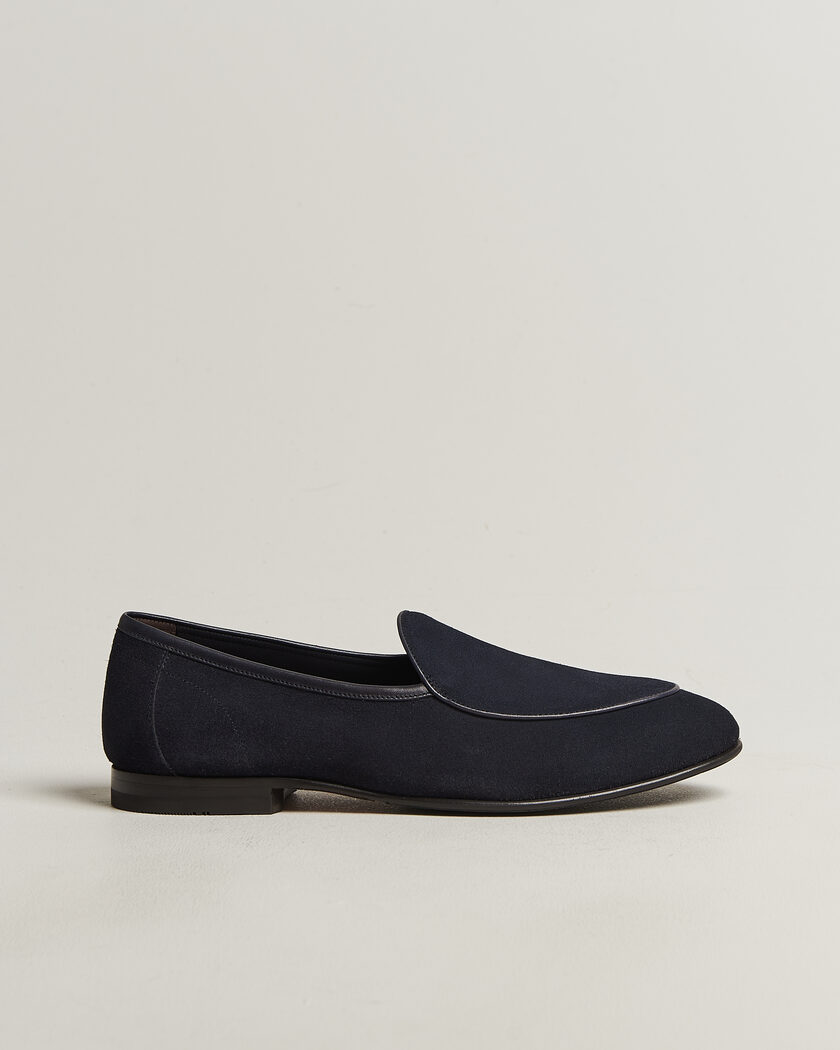 Loake 1880 Belgrave Suede Belgian Loafer Navy – Sininen