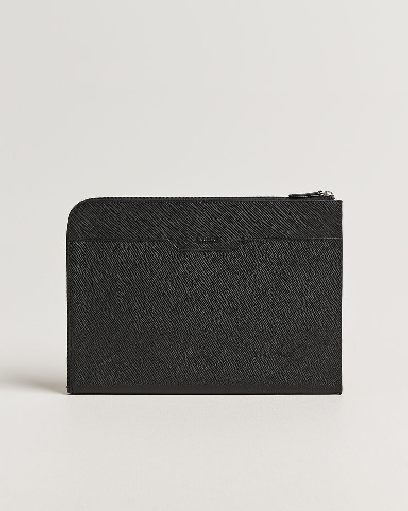 Loake Shoemakers Gresham Grain Leather Laptop Cover Black – Musta