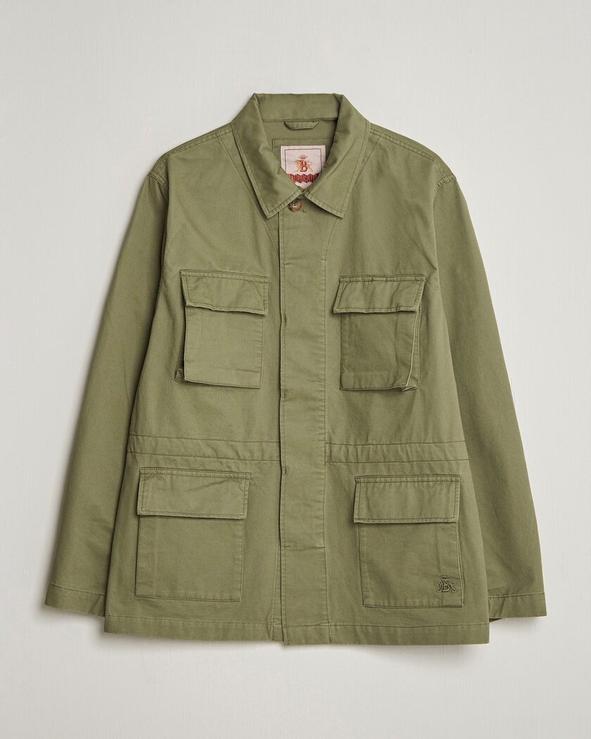 Baracuta Washed Cotton Twill Field Shacket Lichen Green – Vihreä