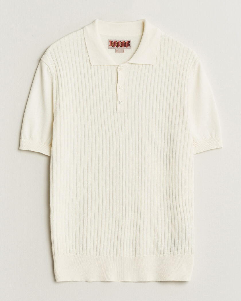 Baracuta Pattern Stich Polo Off White – Valkoinen