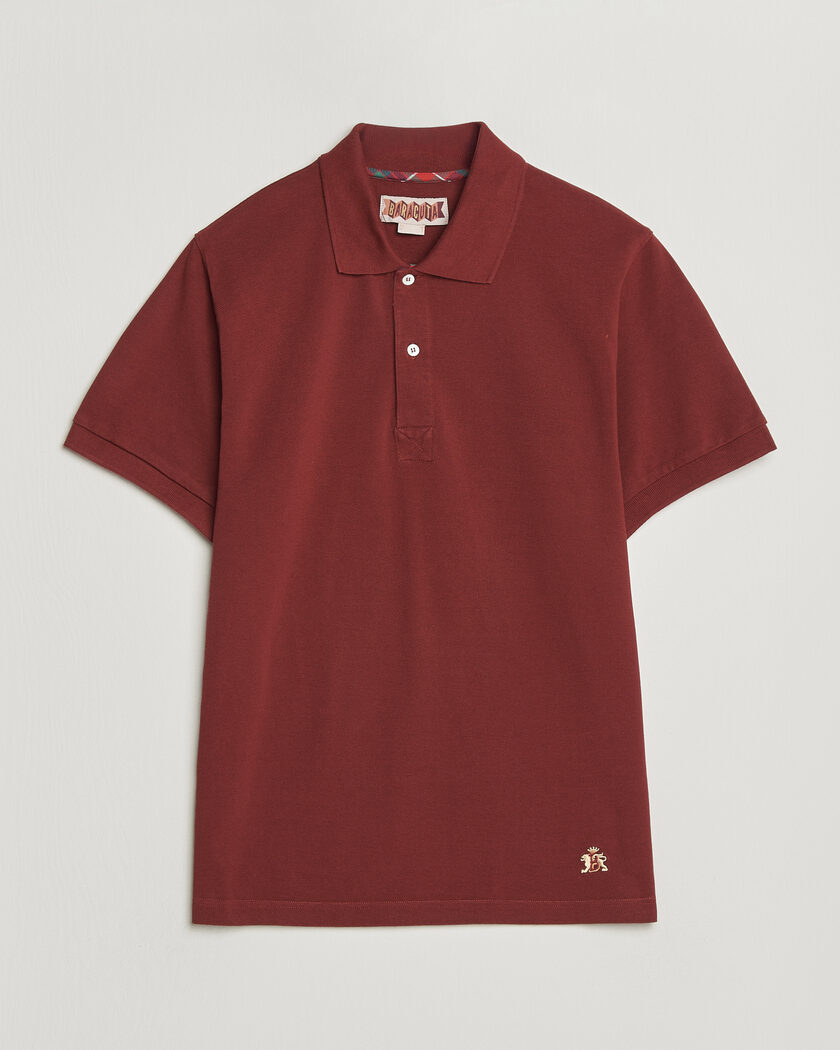 Baracuta Tartan Placket Piquet Polo Oxblood – Punainen