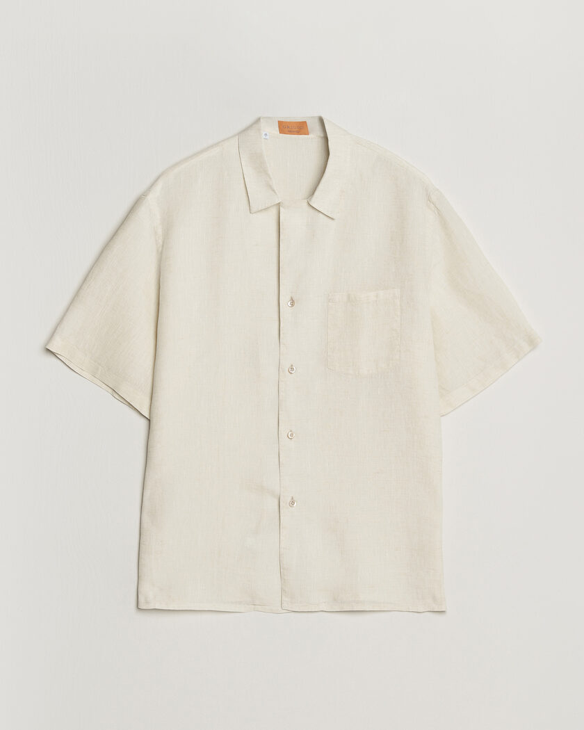 Grigio Linen Camp Collar Shirt White – Valkoinen