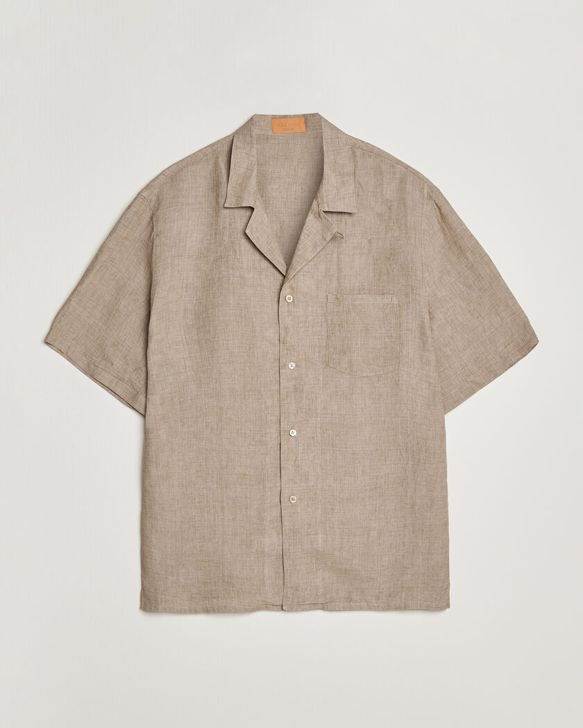 Grigio Linen Camp Collar Shirt Brown – Ruskea