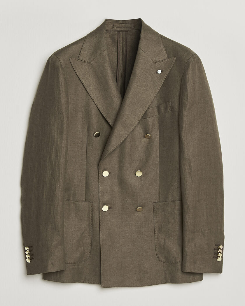 L.B.M. 1911 Tom Regular DB Linen Blazer Olive – Vihreä