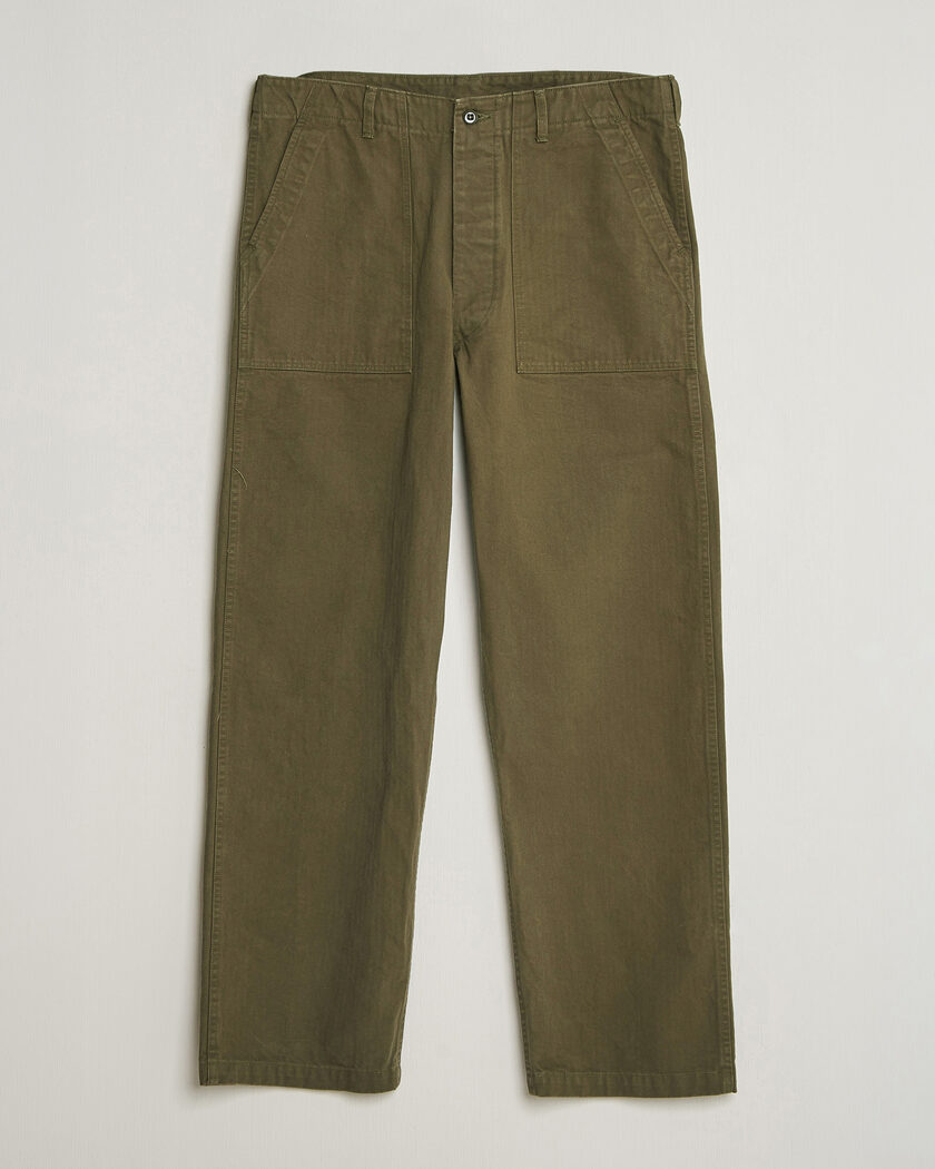 orSlow Vintage Fit Herringbone Fatigue Pants Army Green – Vihreä