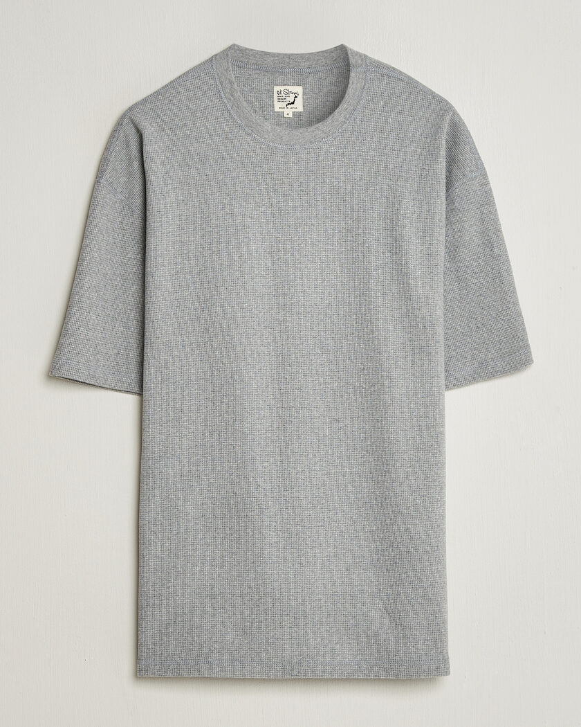 orSlow Waffle Cotton T-Shirt Heather Gray – Harmaa