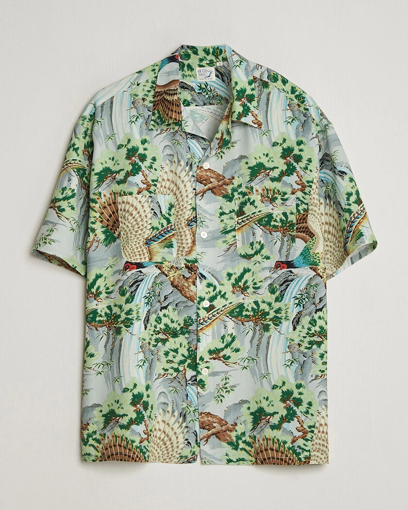 orSlow Peacock Garden Hawaiian Shirt Green – Vihreä