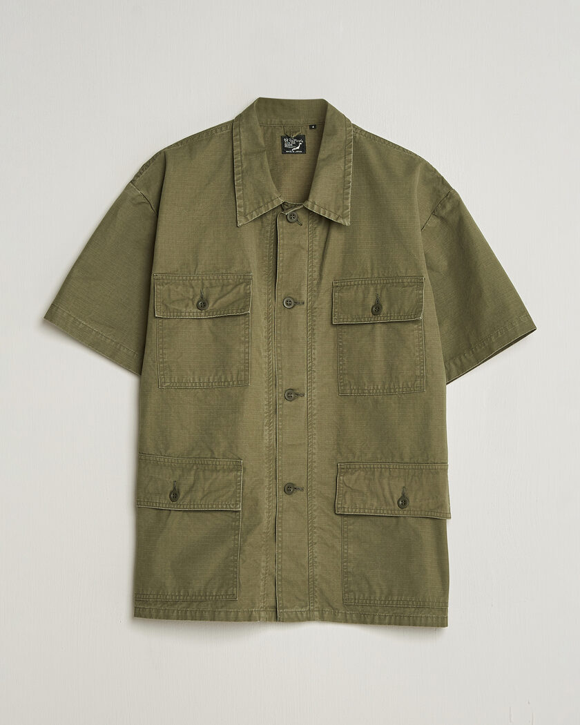 orSlow Short Sleeve Utility Shirt Army Green – Vihreä