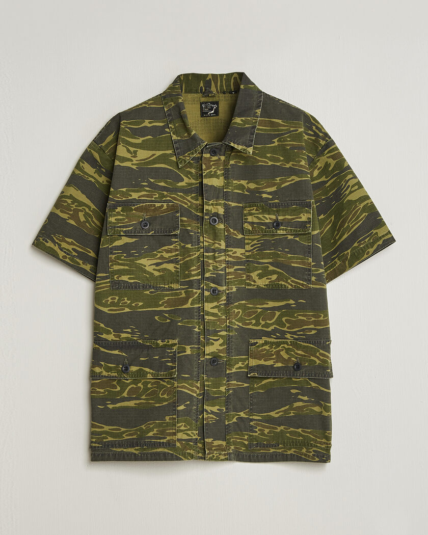 orSlow Short Sleeve Utility Shirt Tiger Camo – Vihreä