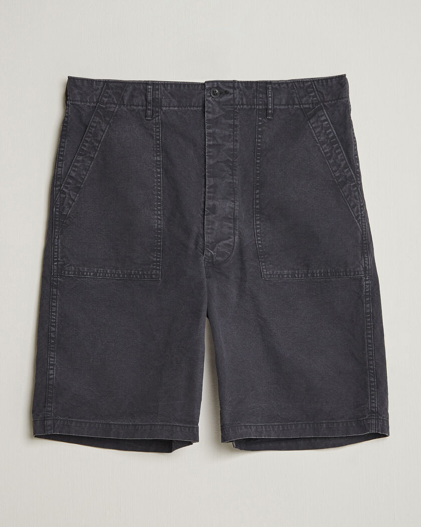 orSlow Summer Fatigue Shorts Washed Black – Musta