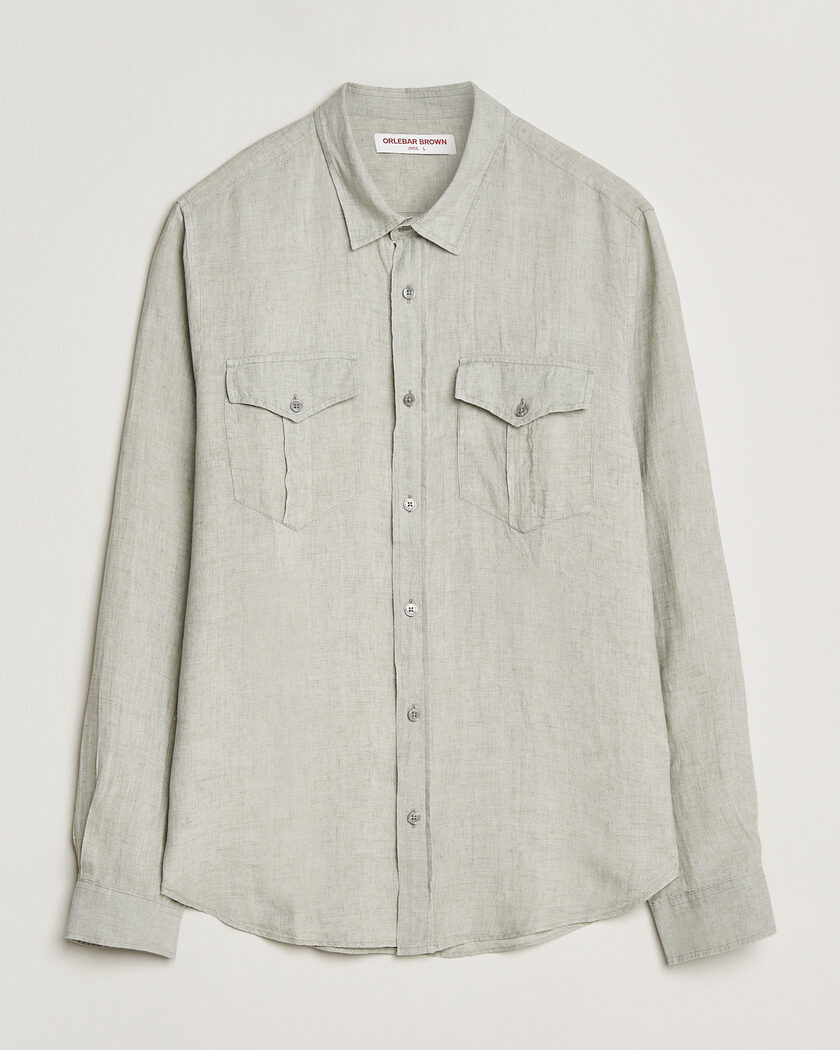 Orlebar Brown Coleburn Linen Shirt Cliff Grey – Harmaa