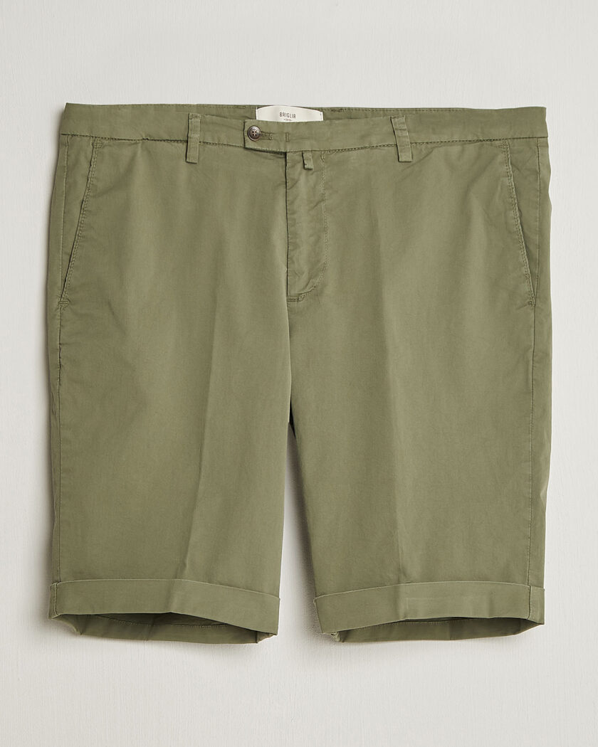 Briglia 1949 Cotton Stretch Shorts Olive – Vihreä