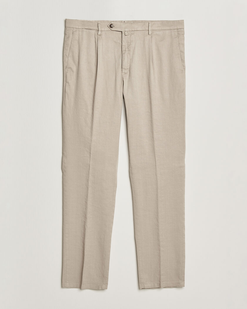Briglia 1949 Pleated Linen Trousers Beige – Beige