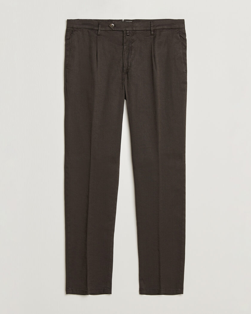 Briglia 1949 Pleated Linen Trousers Brown – Ruskea