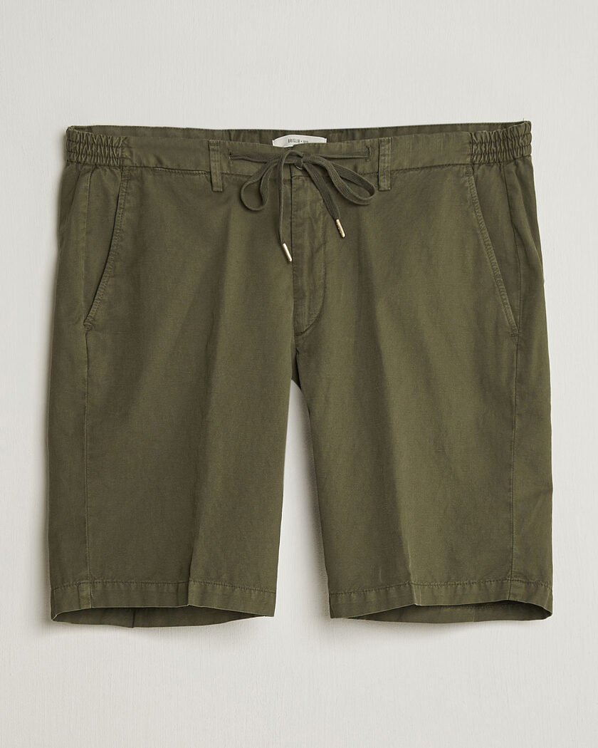 Briglia 1949 Cotton/Linen Drawstring Shorts Olive – Vihreä