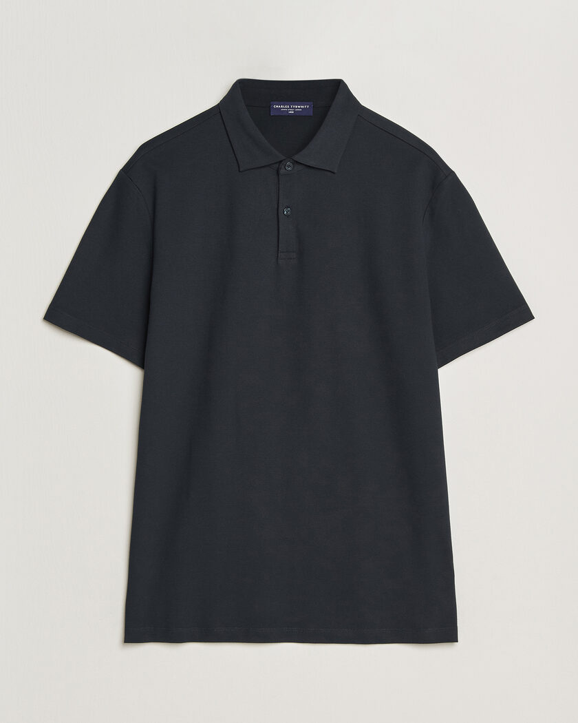 Charles Tyrwhitt Smart Stretch Pique Polo Black – Musta