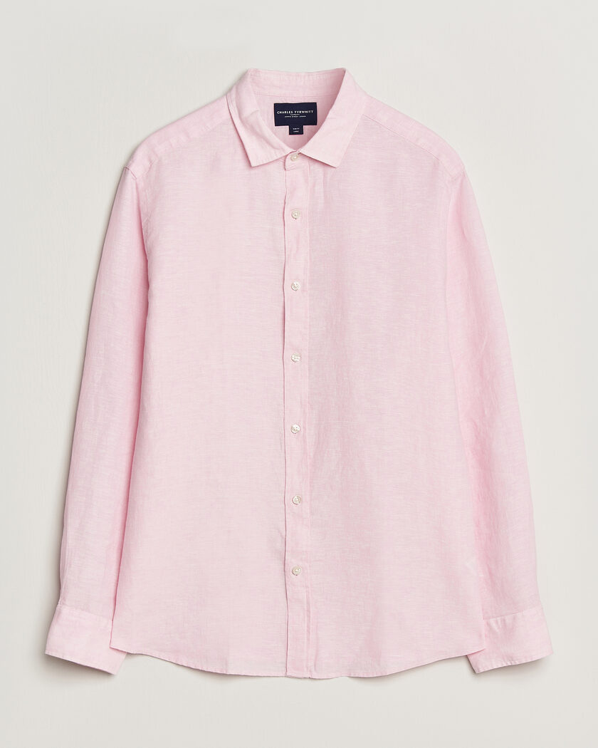 Charles Tyrwhitt Pure Linen Slim Fit Shirt Pink – Vaaleanpunainen