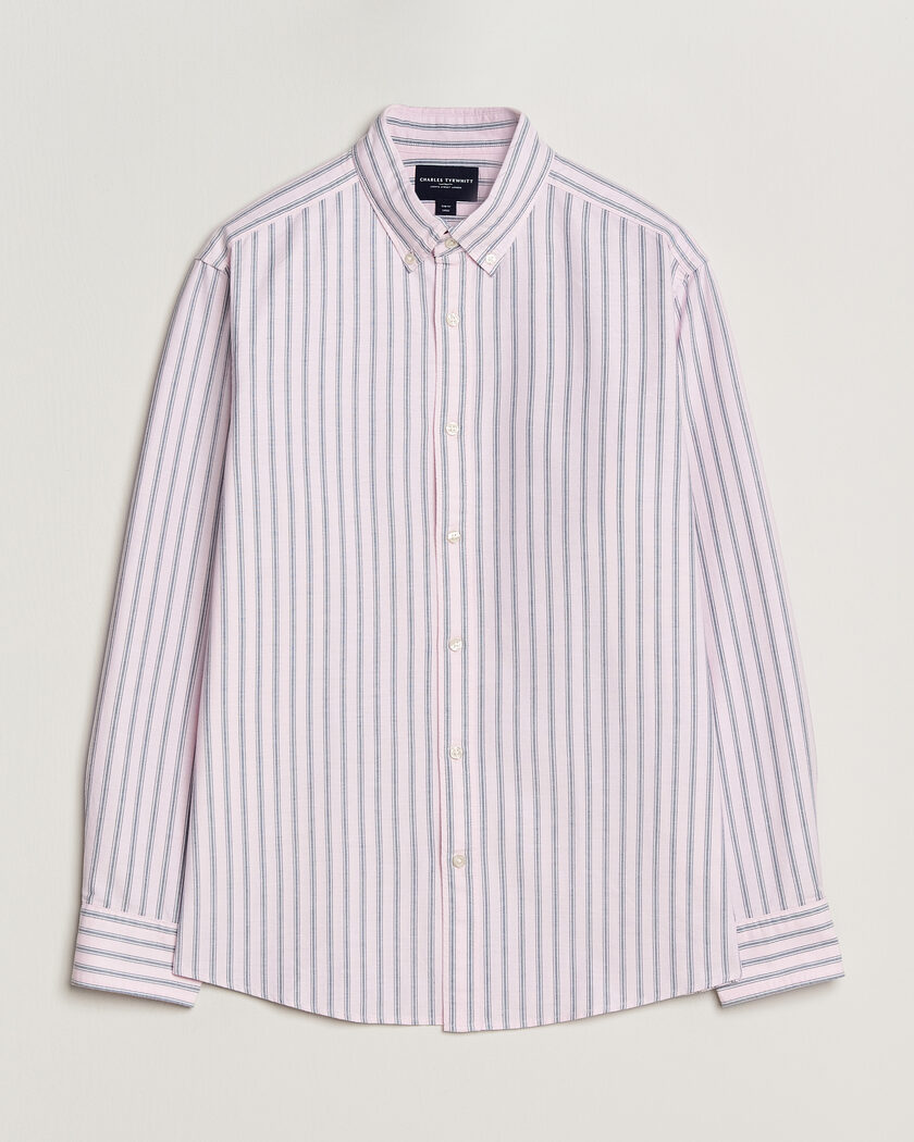 Charles Tyrwhitt Button Down Stretch Oxford Shirt Light Pink – Vaaleanpunainen