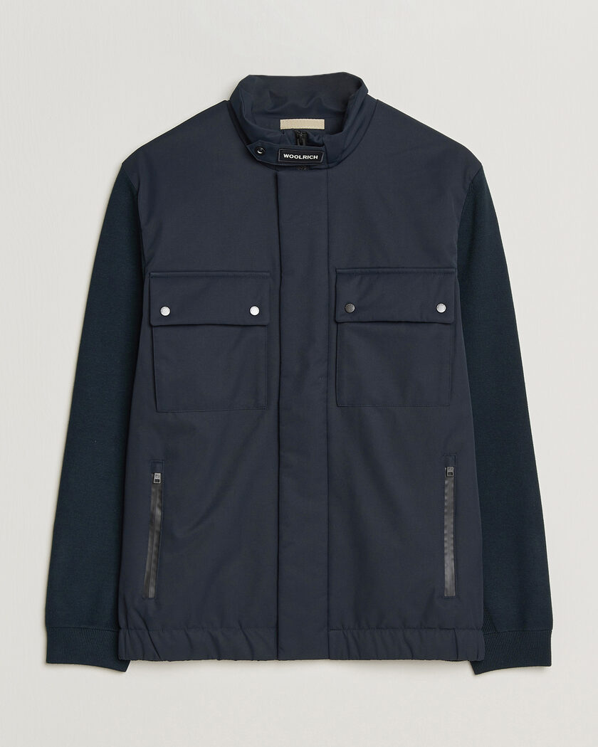 Woolrich Two Layers Hybrid Jacket Melton Blue – Sininen