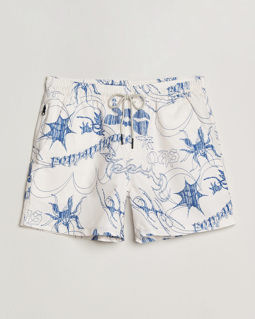 OAS Printed Swimshorts Romantique – Valkoinen