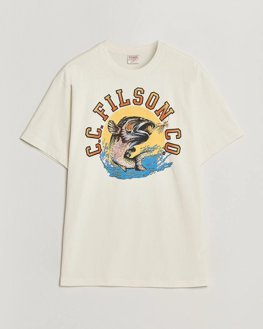 Filson Dry Fly Graphic T-Shirt Basswood – Valkoinen