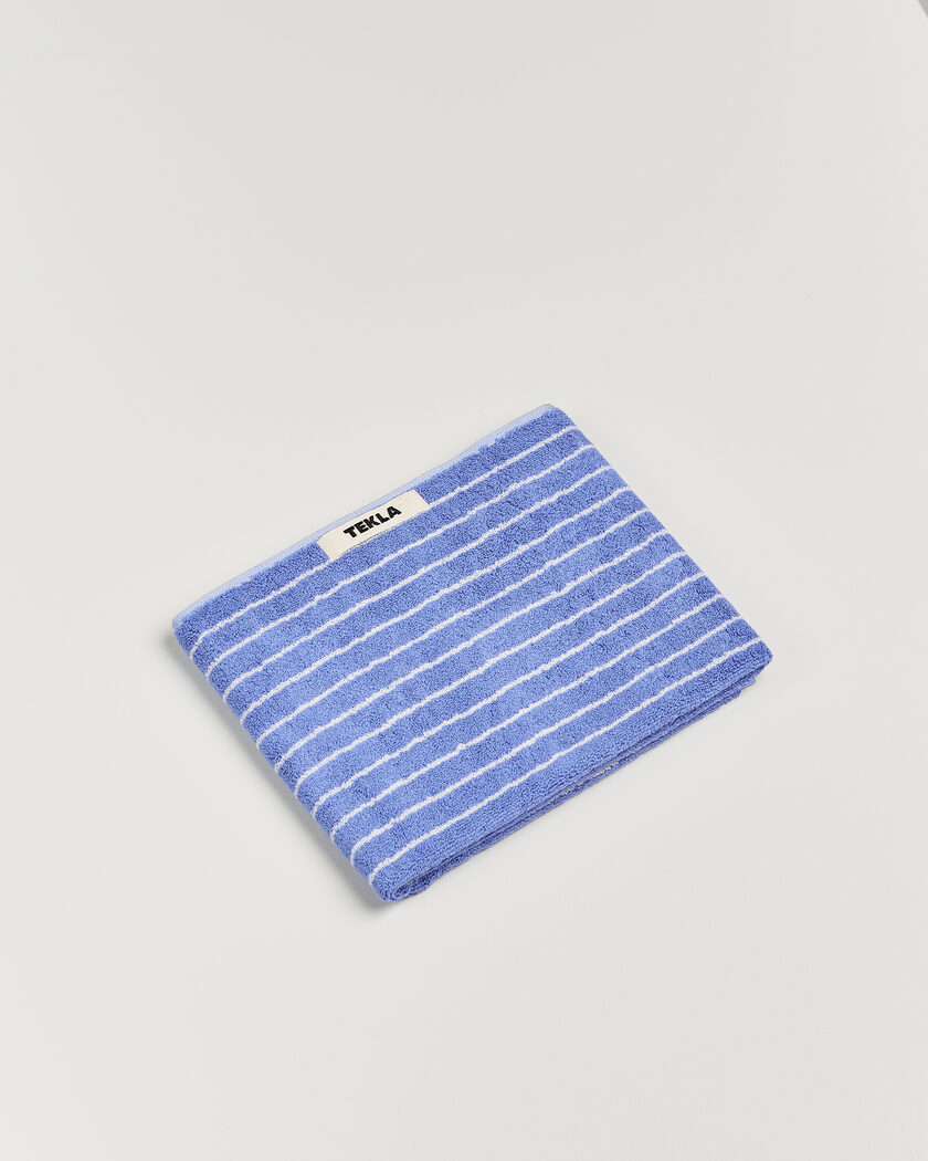 Tekla Organic Terry Hand Towel Clear Blue Stripes – Monivärinen